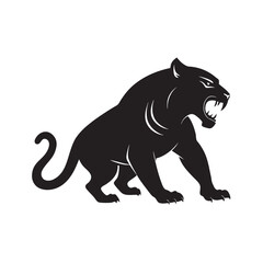 Crouching Tiger In Hunting Mode Silhouette