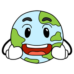 earth character illustration hand drawn isolated vector