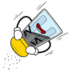 salt and pepper bottle character illustration hand drawn isolated vector