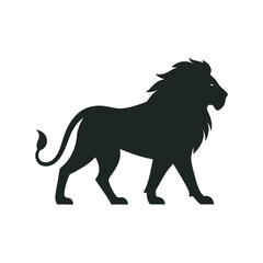Profile View Lion Walking Silhouette