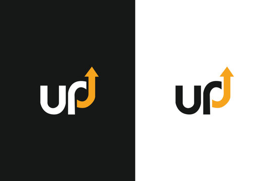 modern level up typography logo design. level up text with arrow. vector illustration