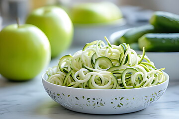 making zucchini noodles using spiralizer kitchen