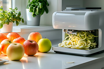 making zucchini noodles using spiralizer kitchen