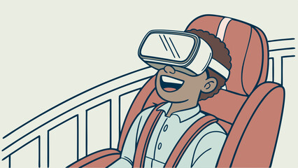 Immersive VR Experience: Boy Exploring Virtual Reality