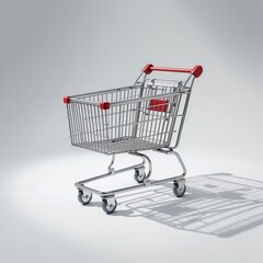 Isolated Shopping Cart on White Backdrop for Retail and Commerce Visuals