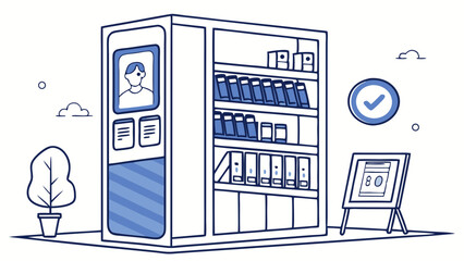 Smart Storage Solution: Automated Locker System Illustration