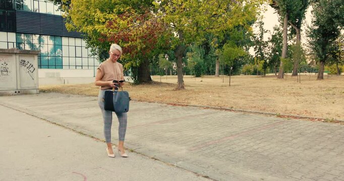 Woman Taking A Walk To Work