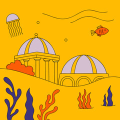 travel illustration dragon vector