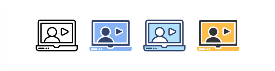 Videocall Icon Set Multiple Style Collection