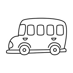 Bus of Vehicle and Transportation Related Hand Drawn Icons Sets