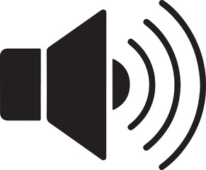 Audio speaker volume on line art icon for apps and websites