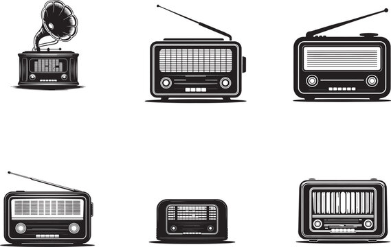 Vintage radios and gramophone collection antique retro
