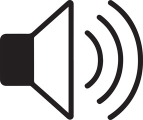 Audio speaker volume on line art icon for apps and websites