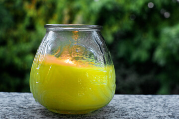Lemongrass candle, insect mosquito repellent for summer