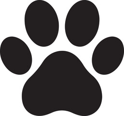 Dog paw print. Paw icon. Vector illustration.