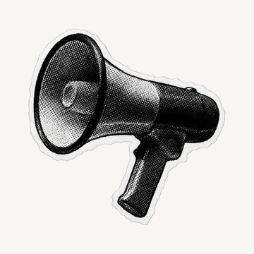 Vintage megaphone illustration art