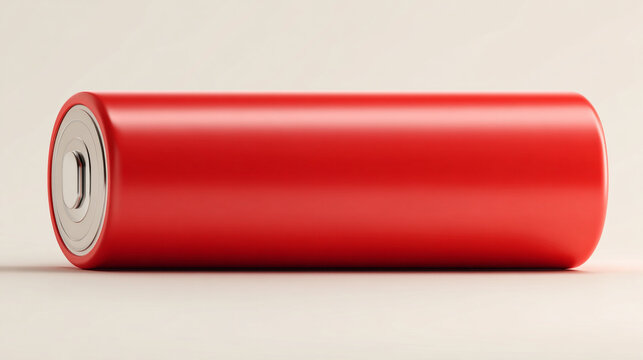 Simple minimalist battery icon on a clean blank background with ample caption space on the side. Modern flat design, suitable for tech, energy, and user interface concepts.

