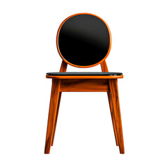 Stylish Modern Chair with Round Mirror and Wooden Legs for Contemporary Decor