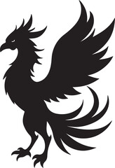 Phoenix silhouette vector icons