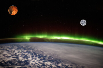 aurora, earth, moon, mars, Indian Ocean