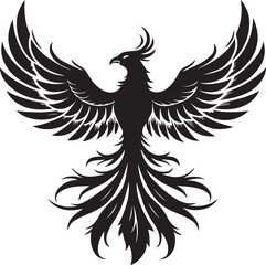 Phoenix silhouette vector icons
