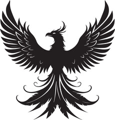 Phoenix silhouette vector icons