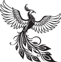 Phoenix silhouette vector icons