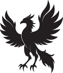 Phoenix silhouette vector icons