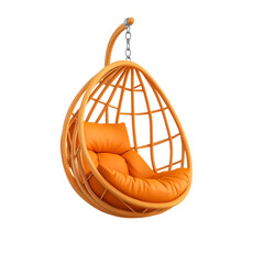 Hanging Egg Chair with Cushioned Seating in Modern Indoor Space Setting
