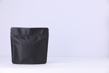 Zipper stand-up pouch on white background. Mockup for design