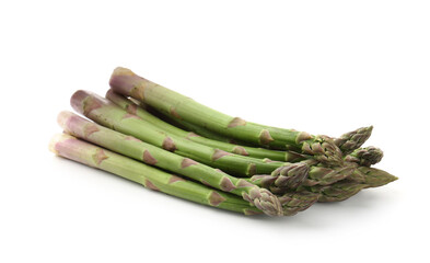 Fresh raw asparagus spears isolated on white
