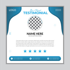 Client testimonials social media post design vactor template