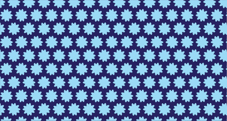 seamless knitted pattern light blue flowers on dark blue background