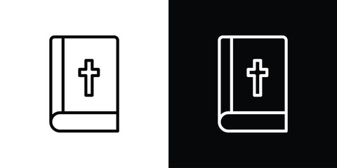 Bible icon for website, vector design template elegant style