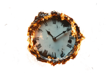 Alarm clock frame melted from flames