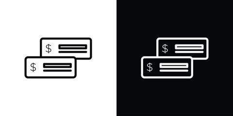 Cheque icon for website, vector design template elegant style