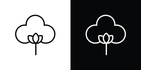 Cotton icon for website, vector design template elegant style