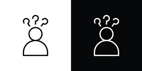 Curious human icon for website, vector design template elegant style