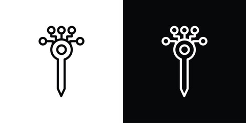 Digital key icon for website, vector design template elegant style