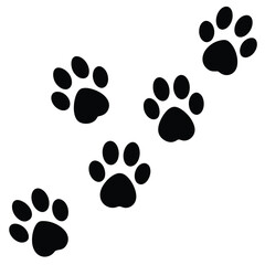Obraz premium Playful Animal Paw Prints Traversing an Empty White Space A Whimsical Display of Pet Footprints