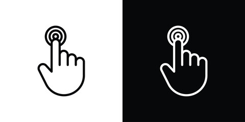 Fototapeta premium Finger control icon for website, vector design template elegant style