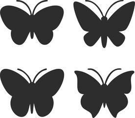 four types of admiral butterfly line arts