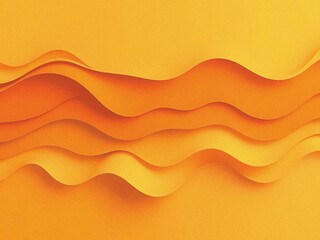 Abstract Orange Waves Paper Cut Design, Layered Texture, Dynamic Curves, and Vibrant Hues