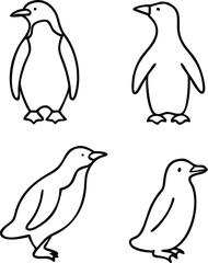 four types of ad lie penguin line arts