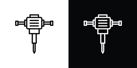 Hydraulic breaker icon for website, vector design template elegant style