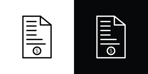 Invoice icon for website, vector design template elegant style