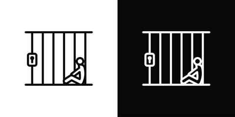 Jail icon for website, vector design template elegant style