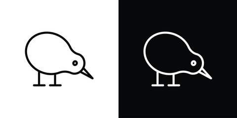 Kiwi bird icon for website, vector design template elegant style