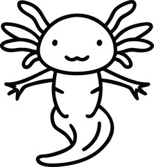 axolotl line arts with white background