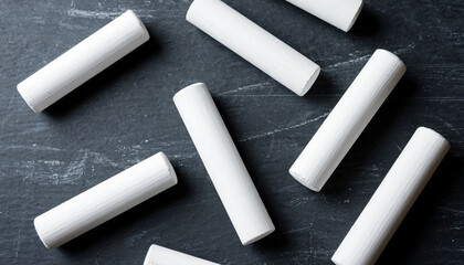 School chalk on a black board.